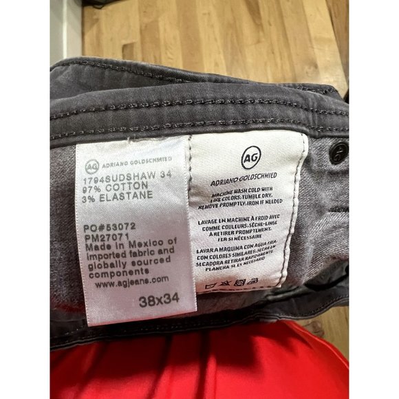 Adriano Goldschmied The Everett Slim Straight Gray Pants -‎ Size 38x34 - Picture 6 of 6